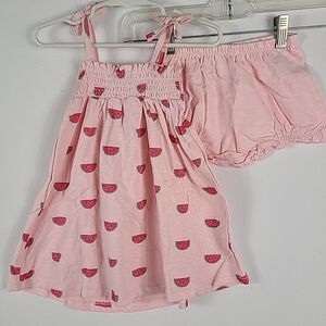NEW Monica + Andy Smocked Tie Strap Punk Watermelon Dress Size 18-24 Months